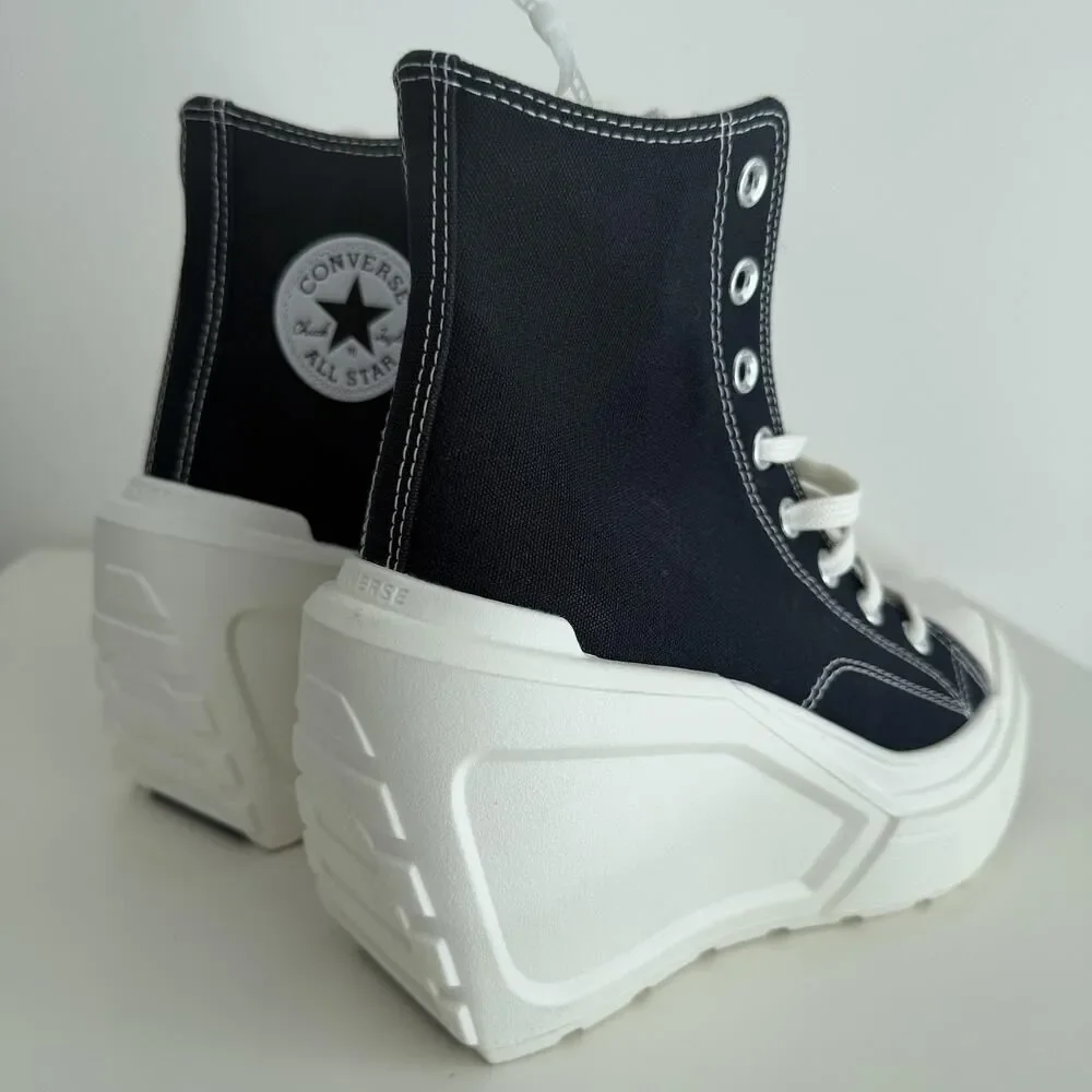 Converse Chuck 70 De Luxe Wedge Shoes Womens 8 Black Platform A06478C EU 39